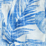 Blue Hawaiian Short Sleeve Shirt with Casual Pocket and Tropical Plant Print