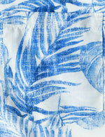 Blue Hawaiian Short Sleeve Shirt with Casual Pocket and Tropical Plant Print