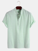 Elegant Striped Short-Sleeve Shirt