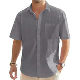 Short Sleeve Shirt in Cotton and Linen