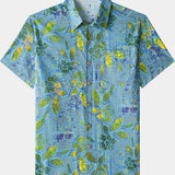 Retro Leaf Pattern Casual Barbecue Shirt
