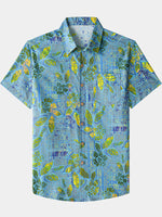 Retro Leaf Pattern Casual Barbecue Shirt