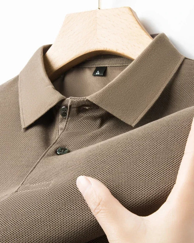 Men's Cotton Polo Shirt, Casual in Brown