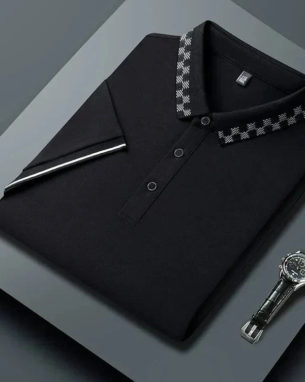 Men's Cotton Polo Shirt in Black
