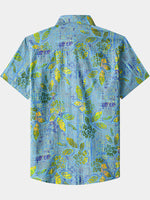 Retro Leaf Pattern Casual Barbecue Shirt