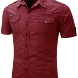 Cotton Cargo Shirt with Short Sleeves