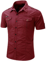 Cotton Cargo Shirt with Short Sleeves