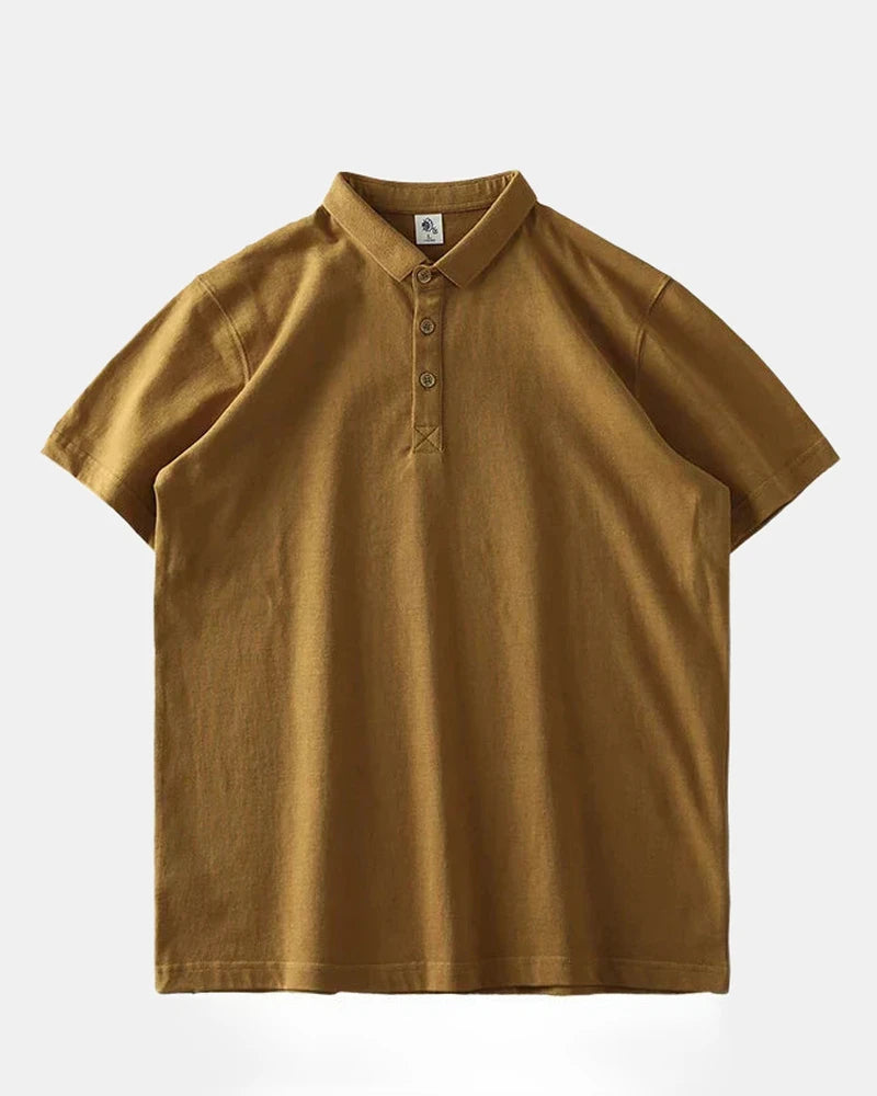 Men's Cotton Polo Shirt in Brown
