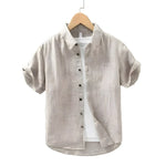 Linen Shirt with Short Sleeves