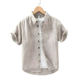 Linen Shirt with Short Sleeves