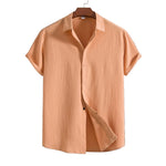 Short-Sleeve Shirt in Cotton and Linen