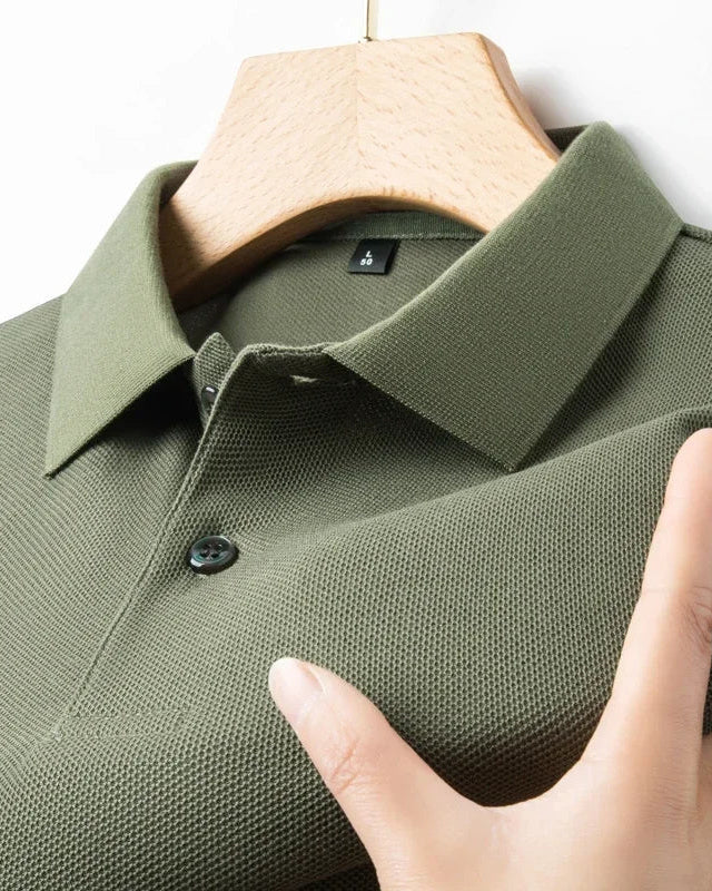 Men's Cotton Polo Shirt, Casual in Light Green