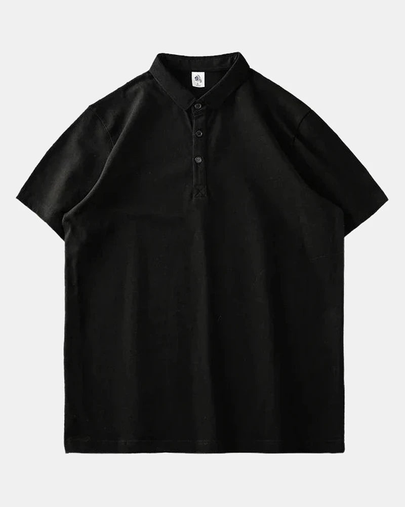 Men's Cotton Polo Shirt in Black