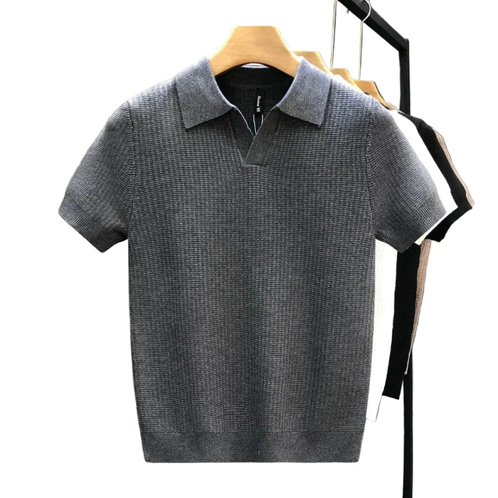 Breathable Knit Polo Shirt