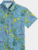 Retro Leaf Pattern Casual Barbecue Shirt