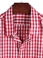 Cotton Summer Short Sleeve Shirt for Men, Solid Color, with Pocket and Buttons