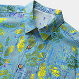 Retro Leaf Pattern Casual Barbecue Shirt