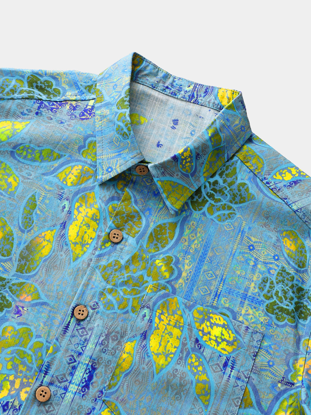 Retro Leaf Pattern Casual Barbecue Shirt