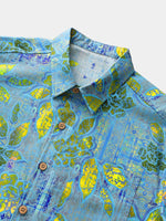 Retro Leaf Pattern Casual Barbecue Shirt