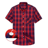 Cotton Checkered Shirt with Short Sleeves