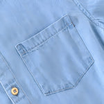 Denim Shirt with Short Sleeves
