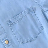 Denim Shirt with Short Sleeves