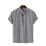 Elegant Striped Short-Sleeve Shirt