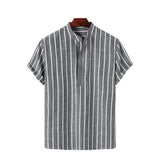 Elegant Striped Short-Sleeve Shirt