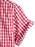 Cotton Summer Short Sleeve Shirt for Men, Solid Color, with Pocket and Buttons