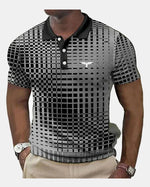Vegas Grid Print Polo