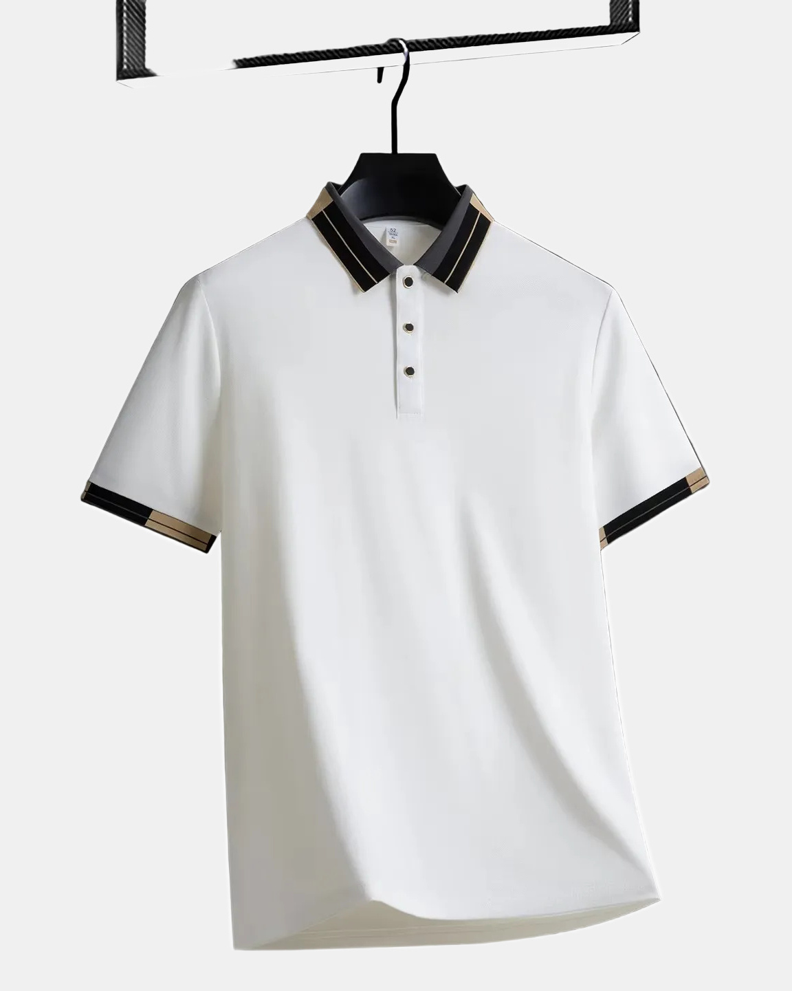 Men's Polo Shirt, Gray and Cream in White