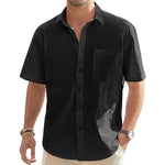 Short Sleeve Shirt in Cotton and Linen