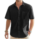 Short Sleeve Shirt in Cotton and Linen