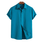 Short-Sleeve Shirt in Cotton and Linen