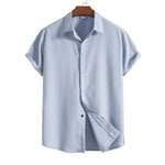 Short-Sleeve Shirt in Cotton and Linen