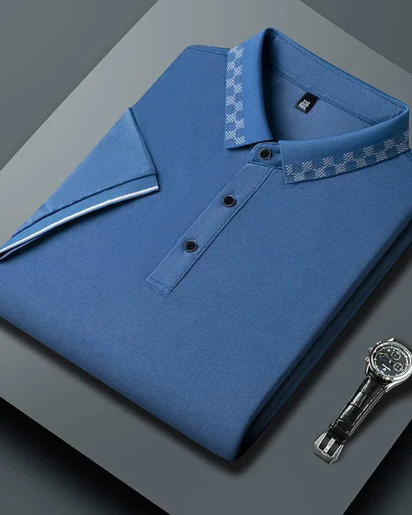 Men's Cotton Polo Shirt in Blue