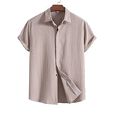 Short-Sleeve Shirt in Cotton and Linen