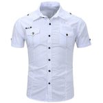 Cotton Cargo Shirt with Short Sleeves