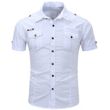 Cotton Cargo Shirt with Short Sleeves