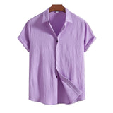 Short-Sleeve Shirt in Cotton and Linen