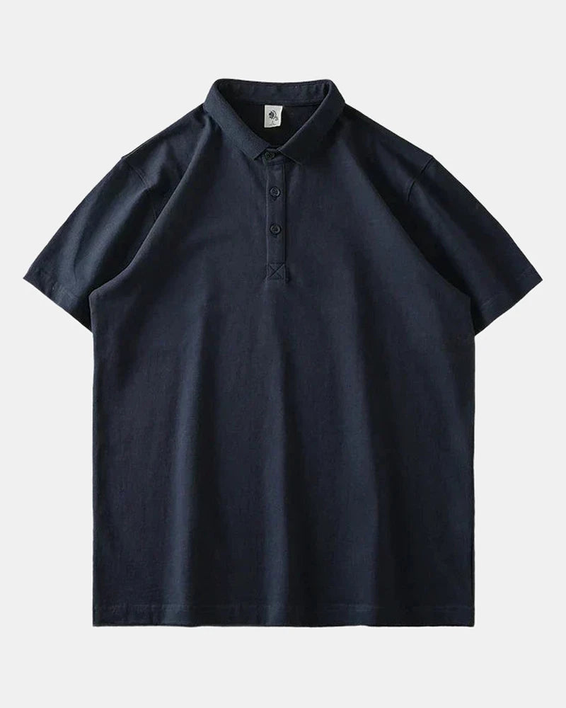 Men's Cotton Polo Shirt in Navy