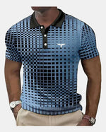 Vegas Grid Print Polo