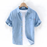 Denim Shirt with Short Sleeves