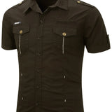 Cotton Cargo Shirt with Short Sleeves