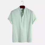 Elegant Striped Short-Sleeve Shirt