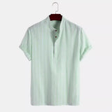 Elegant Striped Short-Sleeve Shirt