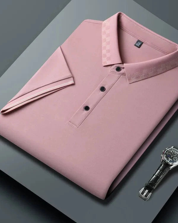 Men's Cotton Polo Shirt in Pink