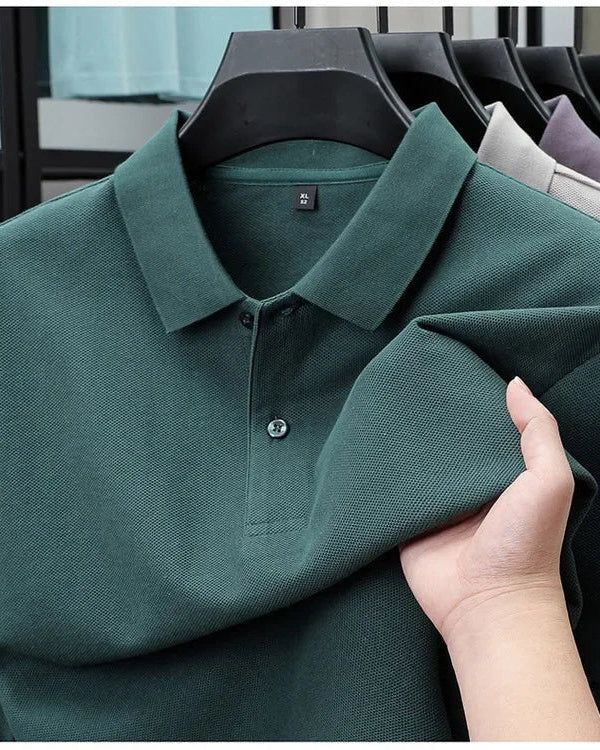 Men's Cotton Polo Shirt, Casual in Dark Green