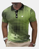 Vegas Grid Print Polo