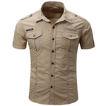 Cotton Cargo Shirt with Short Sleeves
